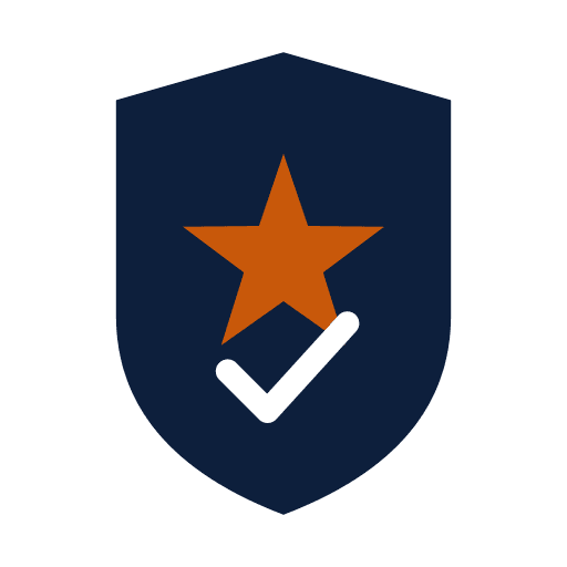 Removed Reviews logo — star in a protective shield